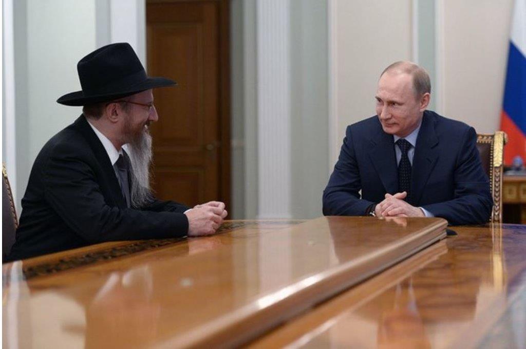 פוטין שיגר ברכת יום הולדת לרבה הראשי של רוסיה לאזאר הרב הראשי עם פוטין בער''פ ע''ד