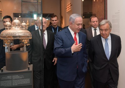 הפיתוחים שהוצגו בפני מזכ"ל האו"ם במוזיאון ישראל ראש הממשלה ומזכ"ל האו"ם