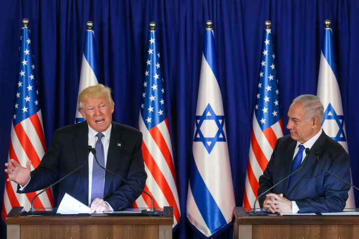 נתניהו: "איתרנו את יישוב טראמפ; הממשלה החדשה תאשר" נתניהו וטראמפ
