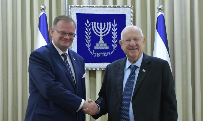 ריבלין לשר הפולני: "זוכרים את חסידי אומות העולם" ריבלין ושר פולני