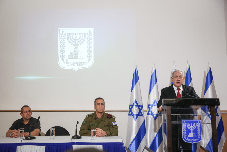 נתניהו: "הסבב עלול להימשך מספר ימים; המחוסל – פצצה מתקתקת" נתניהו וראשי המערכת בהצהרה